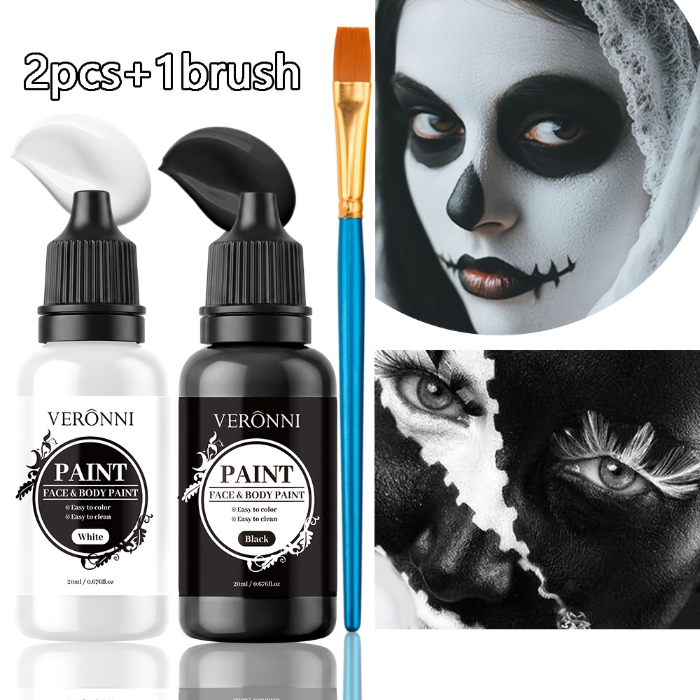 ชุดสีเพ้นท์หน้าสีดำและสีขาว 2  - Cosplay Prop Paint บทวิจารณ์และราคา